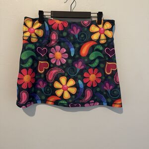 ReadyGolf Womens L Paisley Love Skort Golf Tennis Active Pickleball Floral